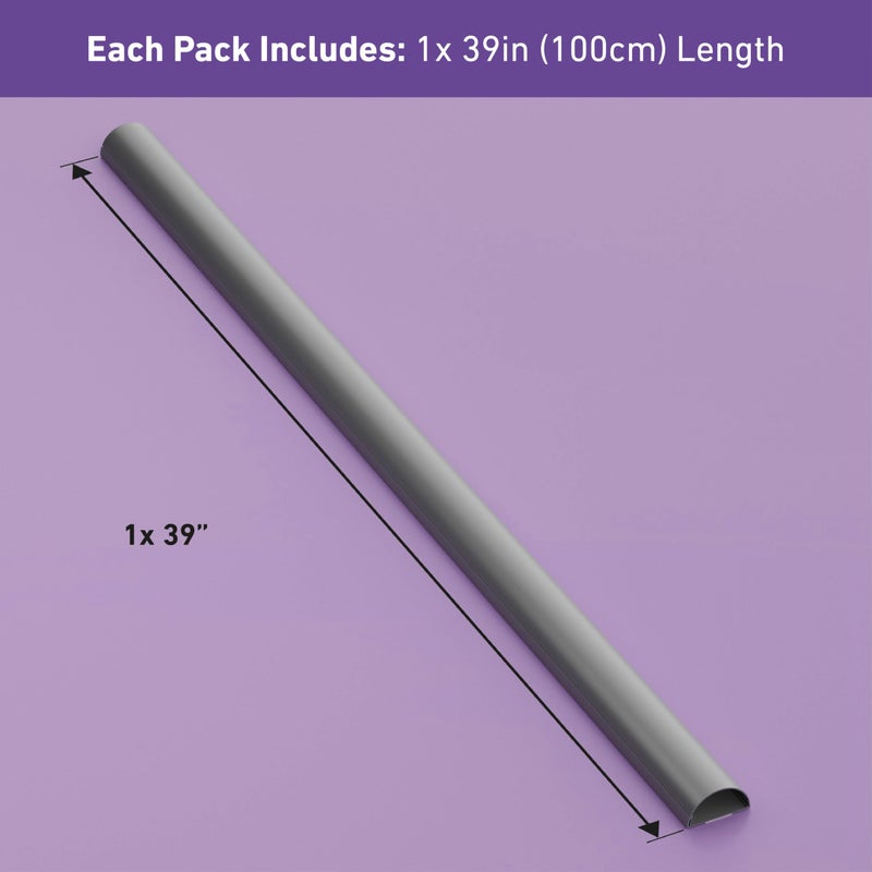 D-Line Half Round Cord Hider, Patented Cable Cover, Hide TV Wall Mount Wires, Raceway for Cords, Decorative Wire Covers, Paintable, Adhesive Cable Concealer, 2in W x 1in H x 39in L, Gray - Image 4